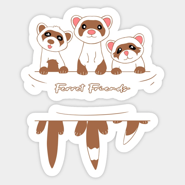 Ferret Friends Sticker by escic